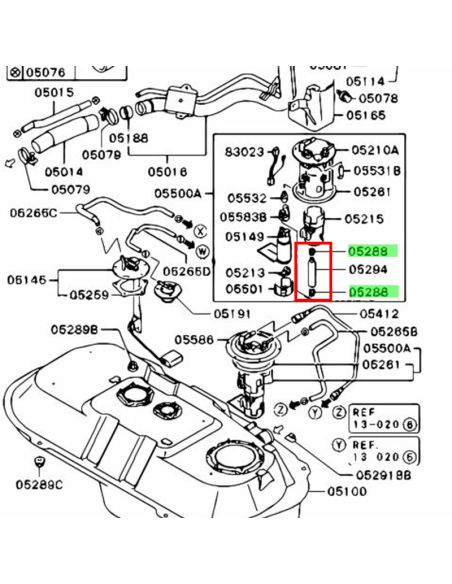 Packning, Bränslepump EVO 5/6/7/8/9/10