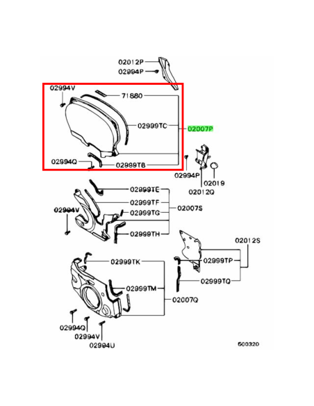 Bröstkåpa Övre Kamkåpa EVO 6/7/8