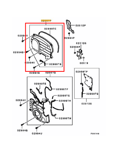 Bröstkåpa Övre Kamkåpa EVO 9