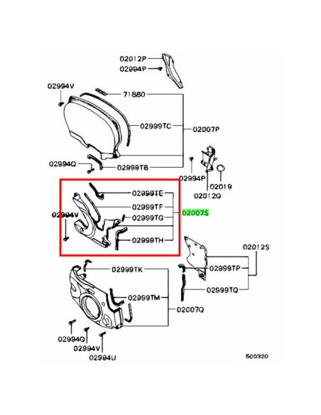 Bröstkåpa Mittendel EVO 5/6/7/8