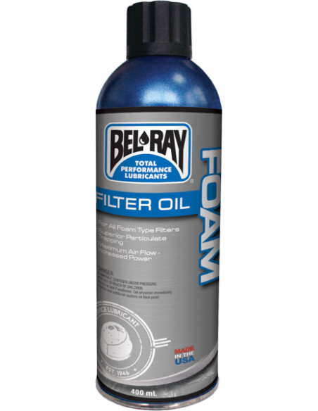 BEL-RAY FOAM FILTER OIL SPRAY 400ml BEL-RAY FOAM FILTER OIL SPRAY 400ml