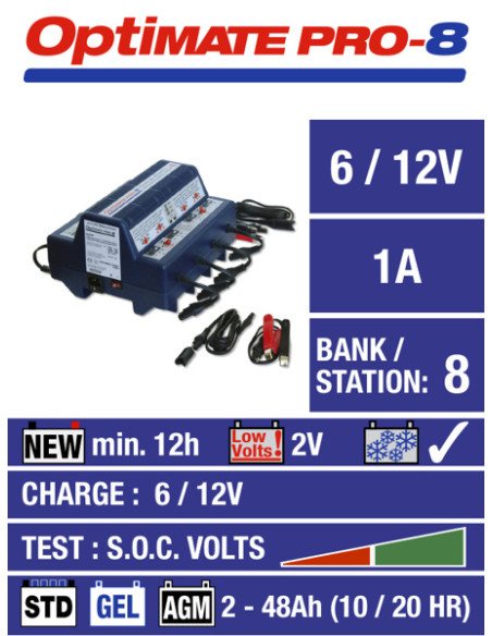 OPTIMATE PRO 8-S BATTERILADDARE