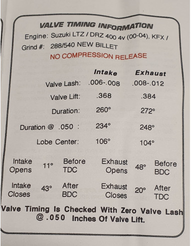 KAMAXLAR DR/LTZ400 288/540 00-