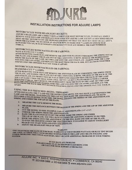 HEADLIGHT, 7 SKULL *B*