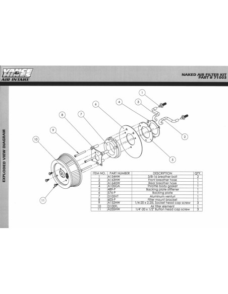 AIR FILTER DRAK BLK TOURIN 08-16B